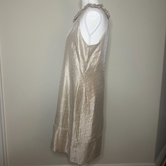 Dress Barn Collection Metallic Champagne Shift Dress – Size 12 - Picture 4 of 8